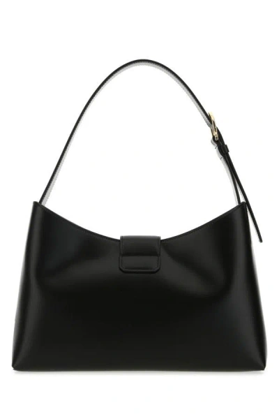 Shop Ferragamo Salvatore  Woman Black Leather Trifolio Shoulder Bag