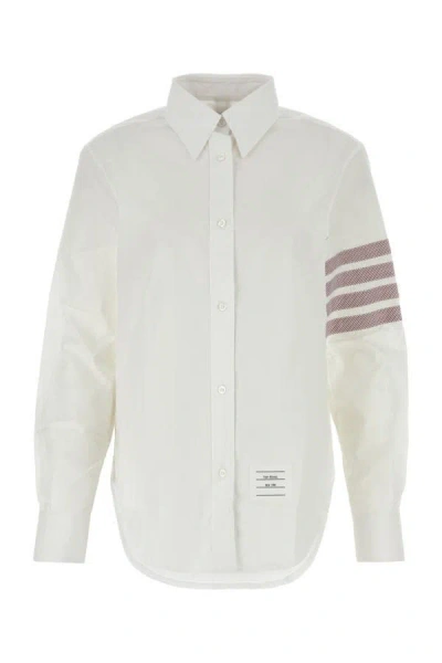 Shop Thom Browne Woman White Poplin Shirt