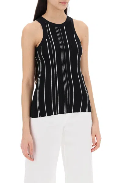 Shop Totême Toteme Ribbed Knit Tank Top With Spaghetti Women In Black