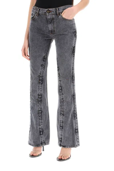 Shop Y/project Y Project Hook-and-eye Flared Jeans Women In Black