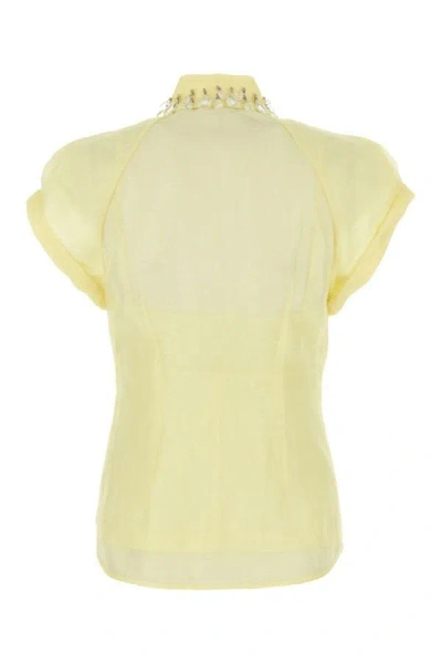 Shop Zimmermann Woman Pastel Yellow Linen Blend Matchmaker Shirt