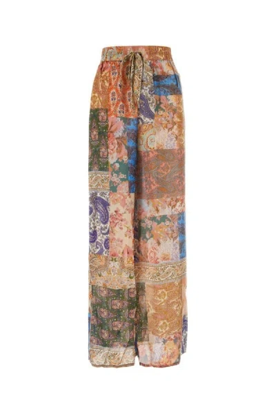 Shop Zimmermann Woman Printed Silk Devi Pant In Multicolor