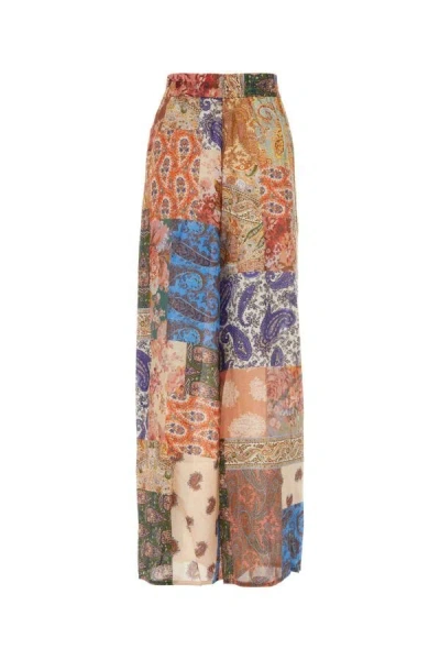 Shop Zimmermann Woman Printed Silk Devi Pant In Multicolor