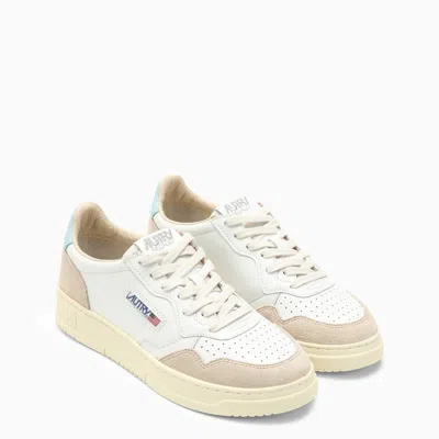 Shop Autry Medalist Sneakers In White/light Blue Leather And Suede