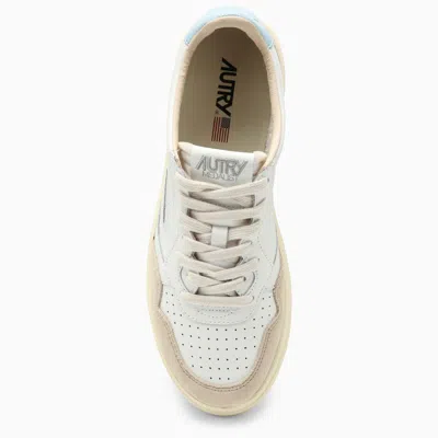 Shop Autry Medalist Sneakers In White/light Blue Leather And Suede