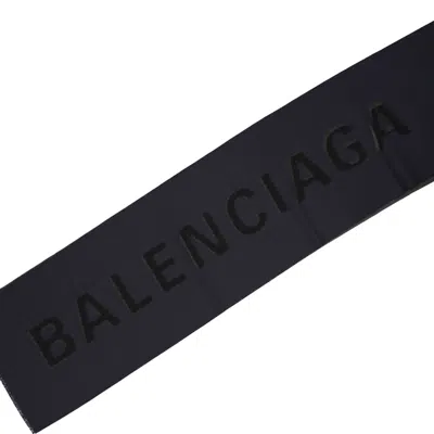 Shop Balenciaga Logo Wool Scarf