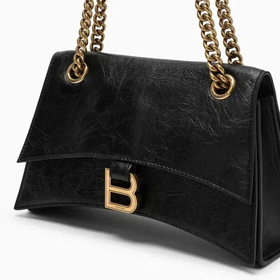 Shop Balenciaga Small Black Leather Crush Bag