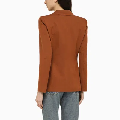 Shop Blazé Milano Amara Rust Coloured Linen And Cotton Jacket