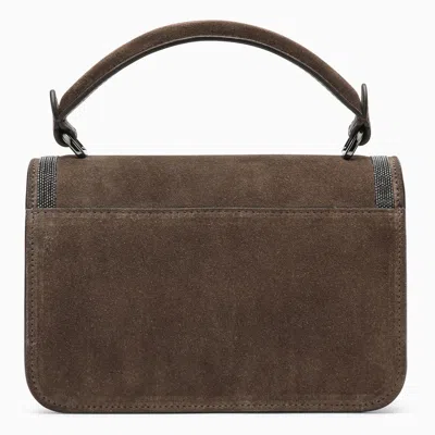 Shop Brunello Cucinelli Brown Suede Leather Small Handbag
