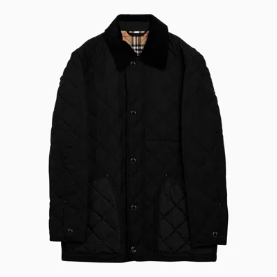 Shop Burberry Black Country Jacket In Quilted Twill