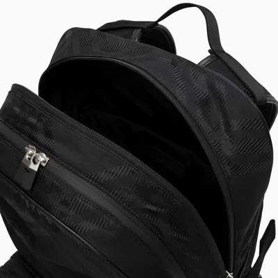 Shop Burberry Backpack In Black Jacquard Check