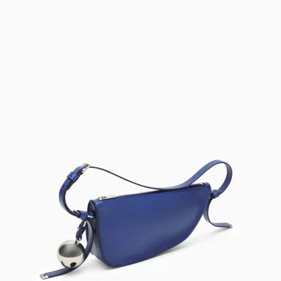 Shop Burberry Medium Shield Blue Leather Bag