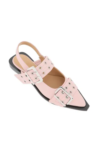 Shop Ganni Slingback Flats