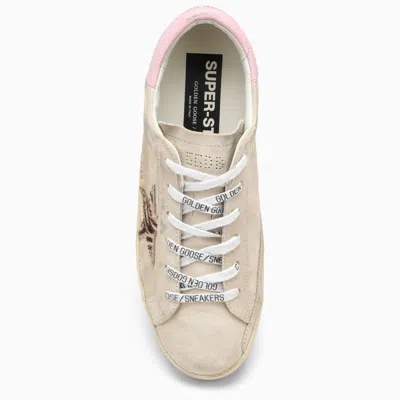 Shop Golden Goose Super Star Beige/zebra Coloured Low Sneakers