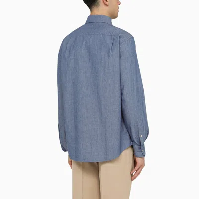 Shop Loro Piana Light Blue Cotton Shirt
