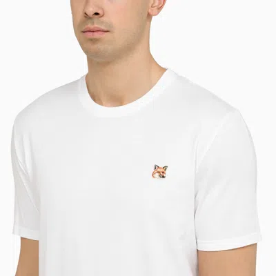 Shop Maison Kitsuné White Cotton T Shirt With Logo Patch