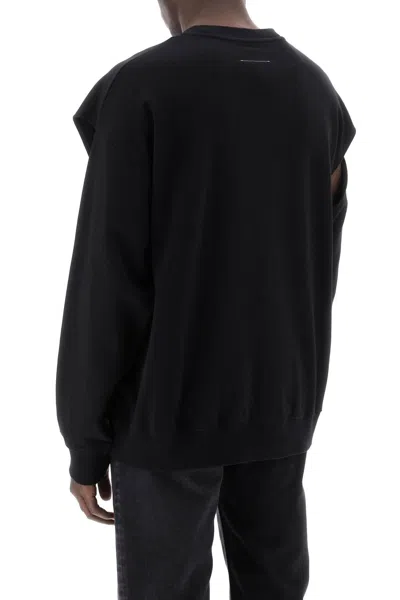 Shop Mm6 Maison Margiela "sweatshirt With Cut Out And Numeric