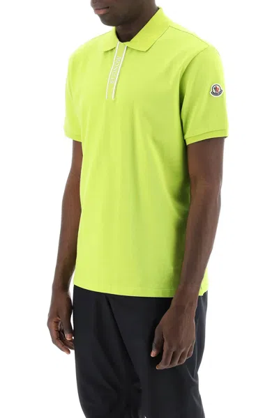 Shop Moncler Polo Shirt With Branded Button