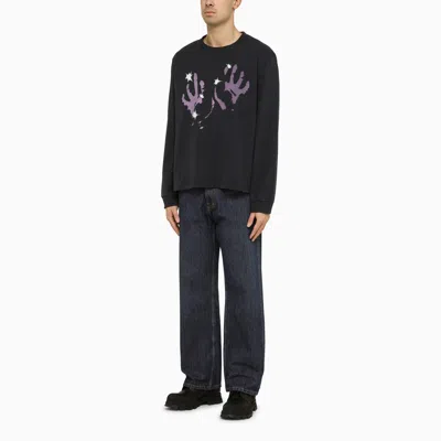 Shop Our Legacy Purple Cotton Crewneck Sweatshirt With Print