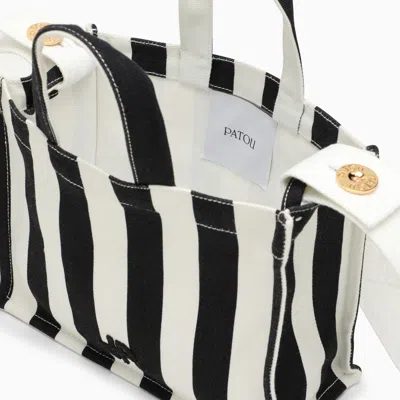 Shop Patou White/black Striped Cotton Handbag