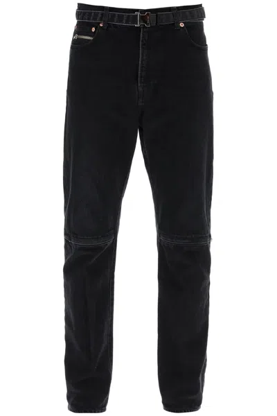 Shop Sacai Slim Jeans With Belt