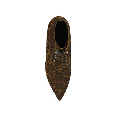 Shop Saint Laurent Kiki Lace Up Leopard Print Ankle Boots