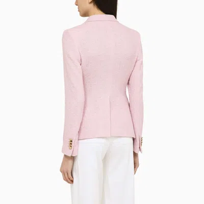 Shop Tagliatore Pink Linen Blend Double Breasted Jacket