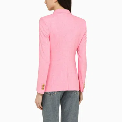 Shop Tagliatore Pink Viscose And Silk Double Breasted Jacket
