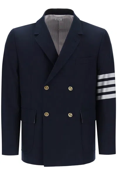 Shop Thom Browne 4 Bar Double Breasted Jacket