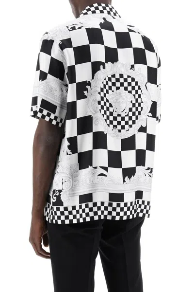 Shop Versace Printed Silk Bowling Shirt In Eight