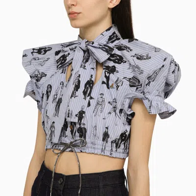 Shop Vivienne Westwood Cotton Bow And Shoulder Top