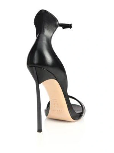 Shop Casadei Blade Leather & Patent Sandals In Black