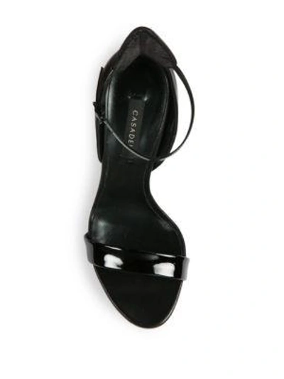 Shop Casadei Blade Leather & Patent Sandals In Black
