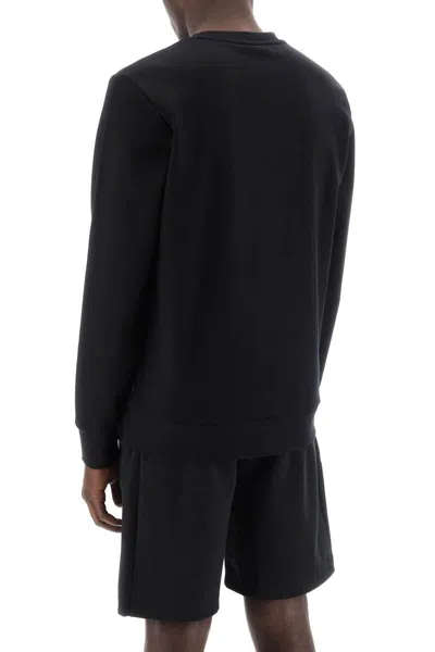 Shop Hugo Boss Boss French Terry Crewneck Sweatshirt In Black