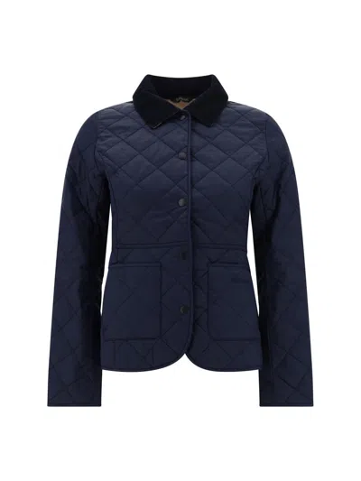 Shop Barbour Jackets In Navy/pale Pink