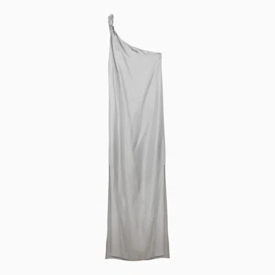 Shop Loulou Studio Adela Silver Grey Long Dress In Metal