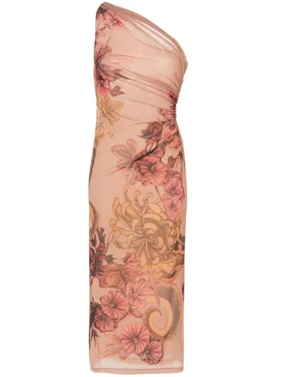 Shop Alberta Ferretti Dresses In Print Pink