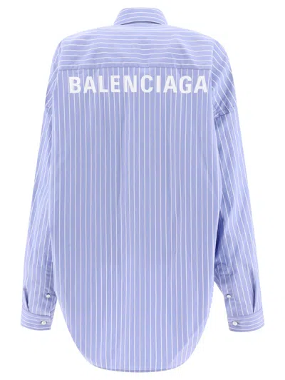 Shop Balenciaga Striped Oversize Shirt