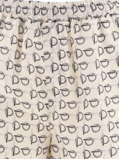 Burberry B Closure Print Silk Shorts