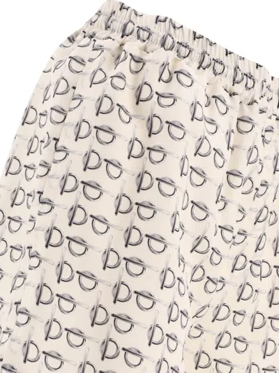 Burberry B Closure Print Silk Shorts