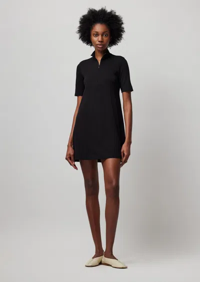 Shop Atm Anthony Thomas Melillo Pima Cotton Zip Front Dress In Black