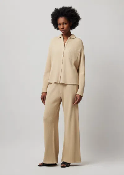 Shop Atm Anthony Thomas Melillo Waffle Wide Leg Pants In Shiitake