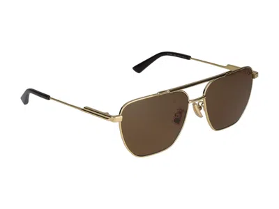 Shop Bottega Veneta Sunglasses In Gold Gold Brown