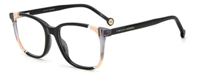Shop Carolina Herrera Eyeglasses In Black Nude