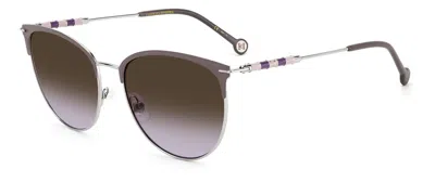 Shop Carolina Herrera Sunglasses In Palladium Lilac