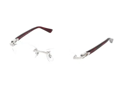 Shop Cartier Eyeglasses In Silver Burgundy Transparent