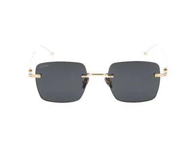 Shop Cartier Sunglasses In Gold Gold Grey