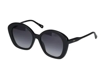 Shop Chloé Sunglasses In Black Black Blue