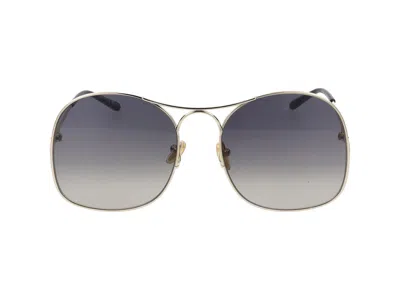 Shop Chloé Sunglasses In Gold Gold Grey