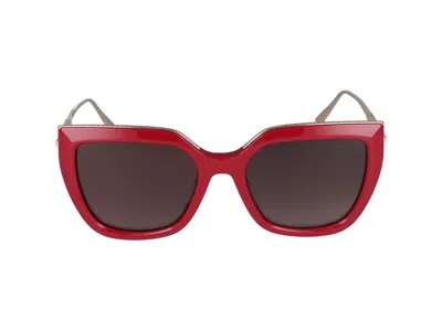 Shop Chopard Sunglasses In Glossy Full Red